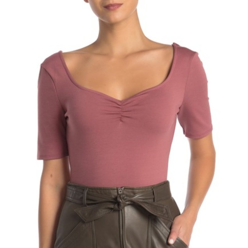 ASTR The Label Cinch Front Bodysuit Dark Mauve sm